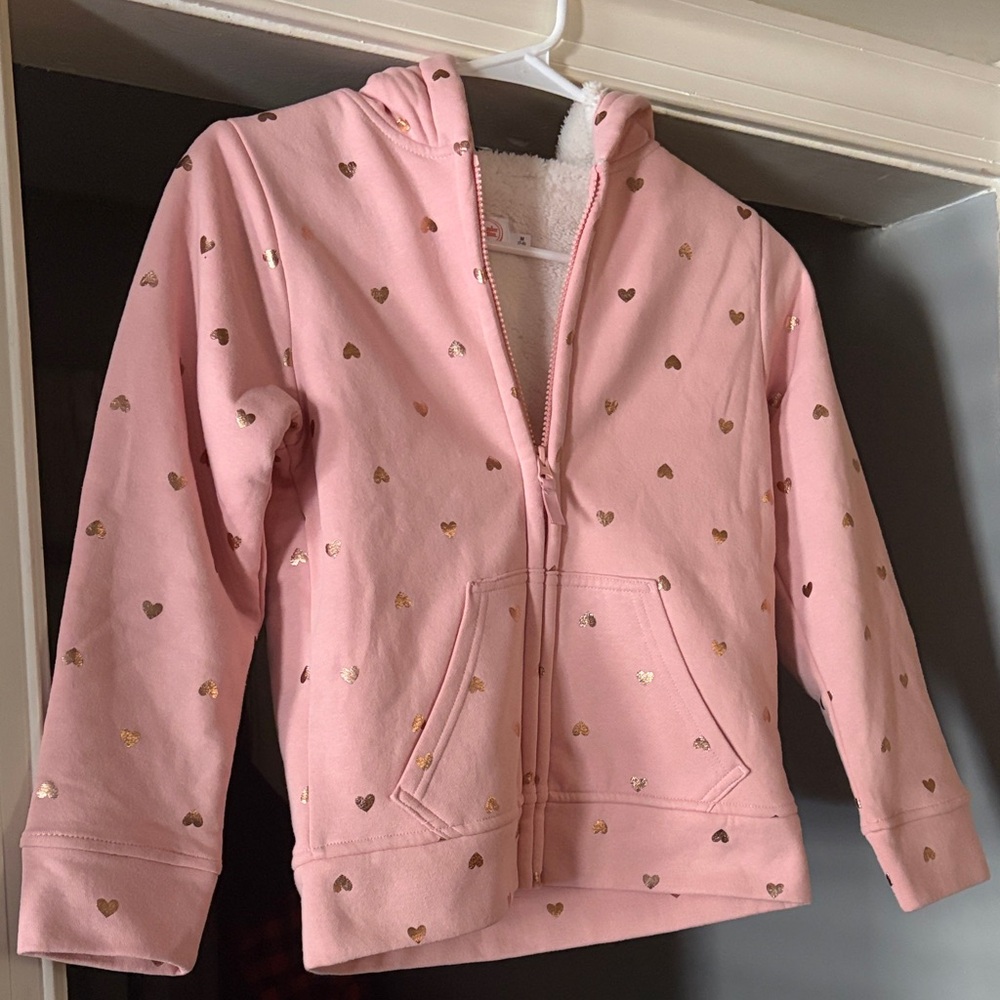 Brand New Wonder Nation Pink Hoodie with Gold Hearts
